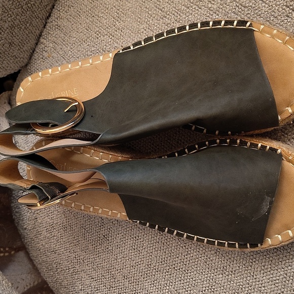 Catherine Malandrino Shoes - Catherine malandrino shoes size 9 khaki green with heel and strap in the back